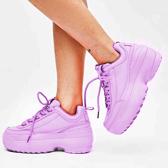 Dolls Kill Shoes - YRU Shoes for Dolls Kill Purple Passion Chunky Platform Sneakers size 9